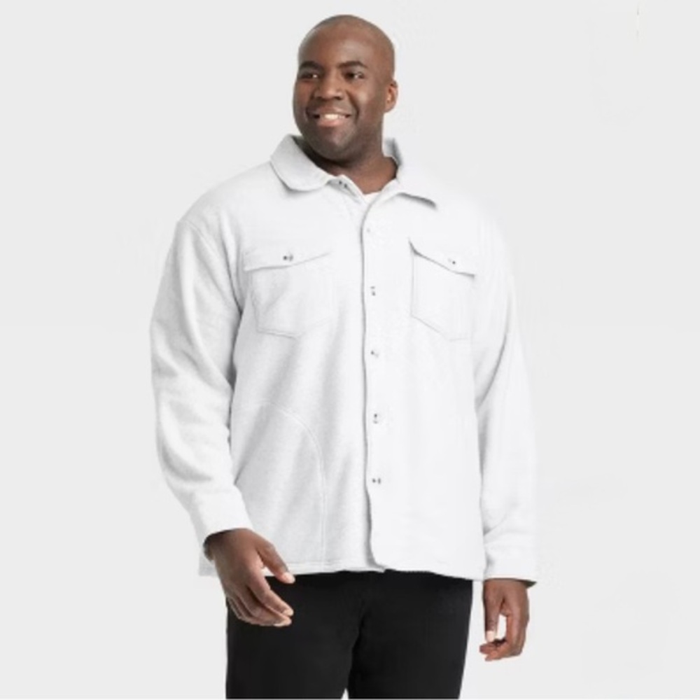 NWT Goodfellow & Co Buttondown Grey Shirt Jacket Shacket. Cozy Warm! XXL (2XL)